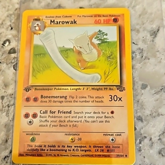 Pokemon First Edition Vintage Jungle Cards (3) Lickitung, Marowak, Nidorina - Picture 9 of 9